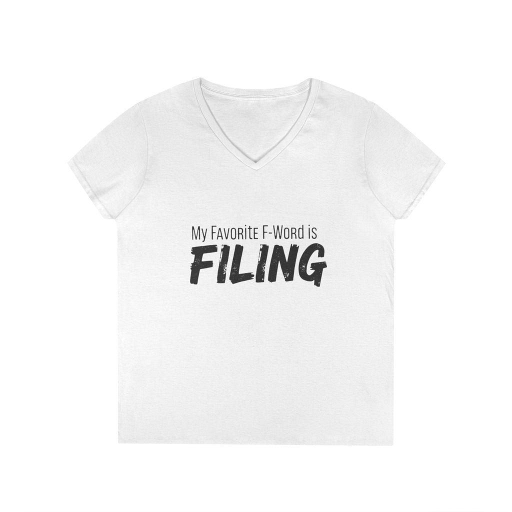 Funny Filing V-Neck T-Shirt,