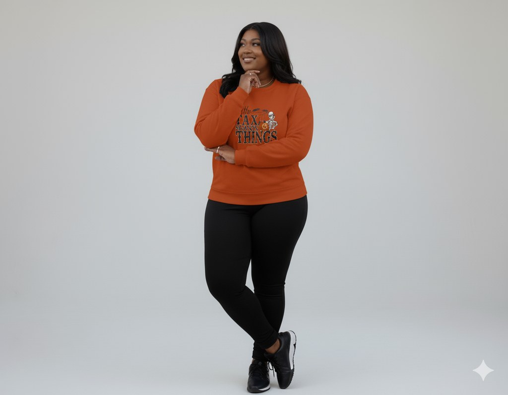 All the Tax Season Things Fall Season Crew Neck Sweater