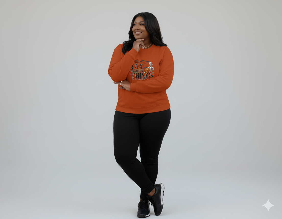 All the Tax Season Things Fall Season Crew Neck Sweater