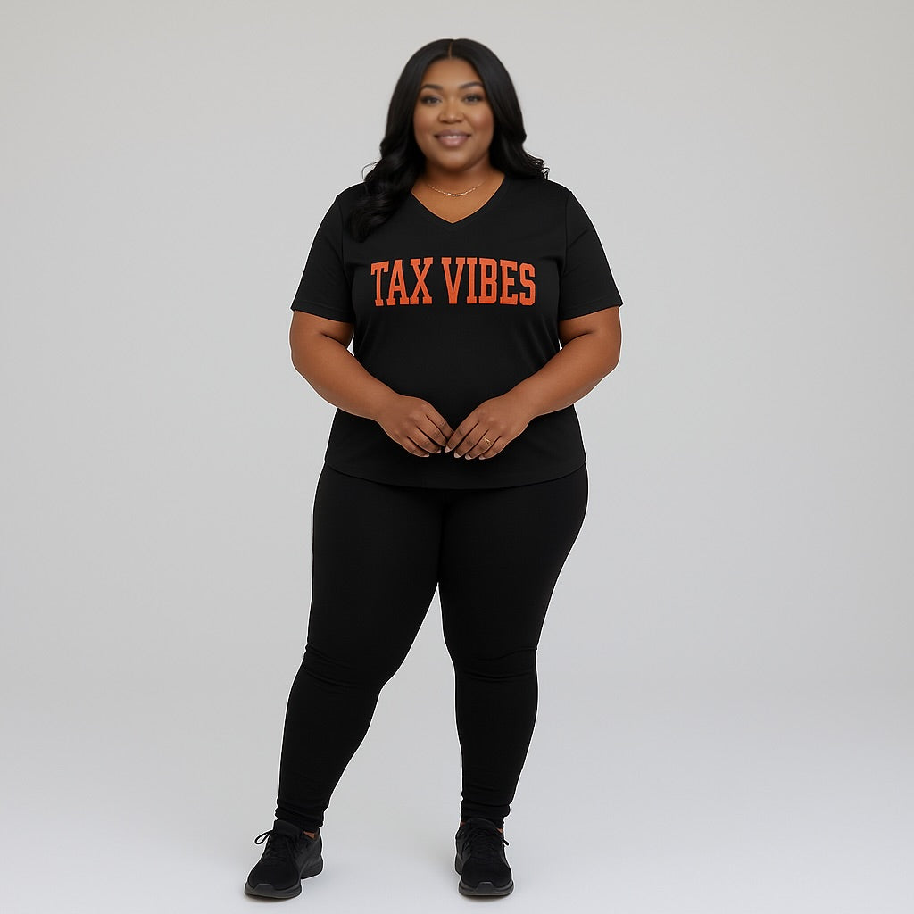 Tax Vibes Ladies' V-Neck T-Shirt,