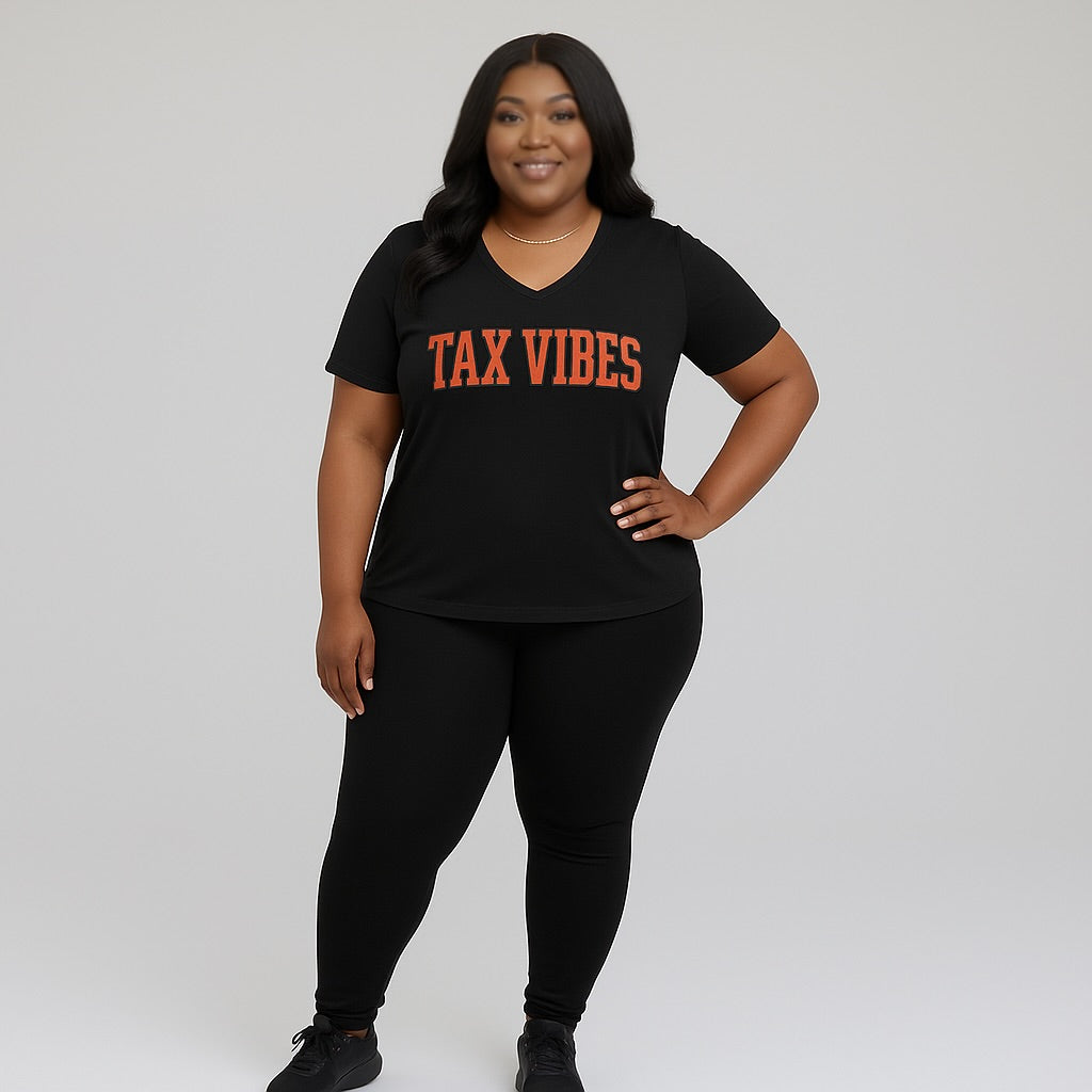 Tax Vibes Ladies' V-Neck T-Shirt,